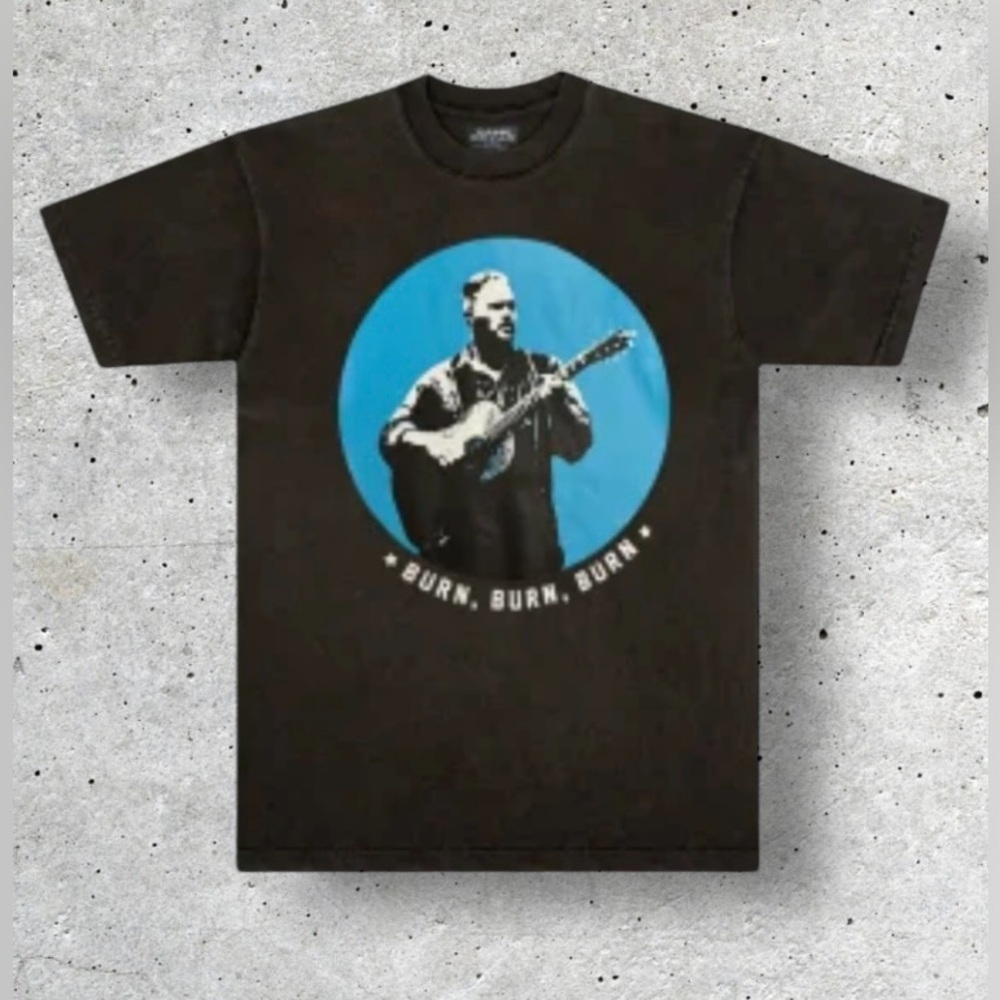 NWOT Zach Bryan Blue Dot Burn Burn Burn 2023 Tour Tee